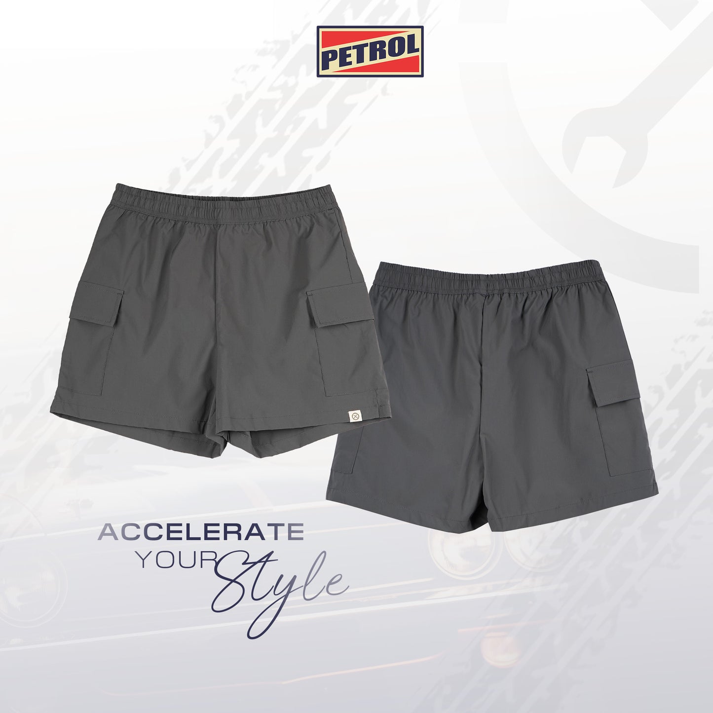 Petrol Ladies Basic Non-Denim Cargo Short 184842 (Dark Gray)