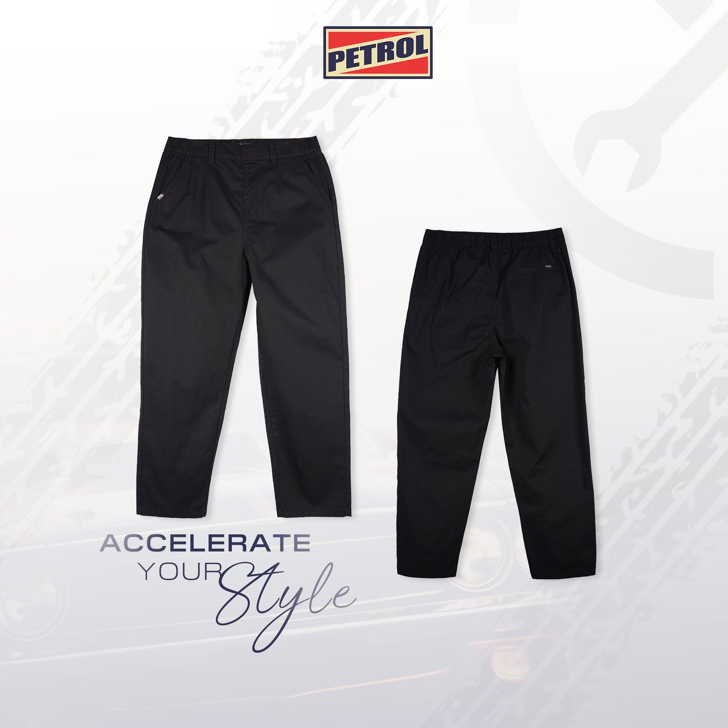 Petrol Ladies Basic Non-Denim Trouser Pants Mid-Rise 172089-U (Black)