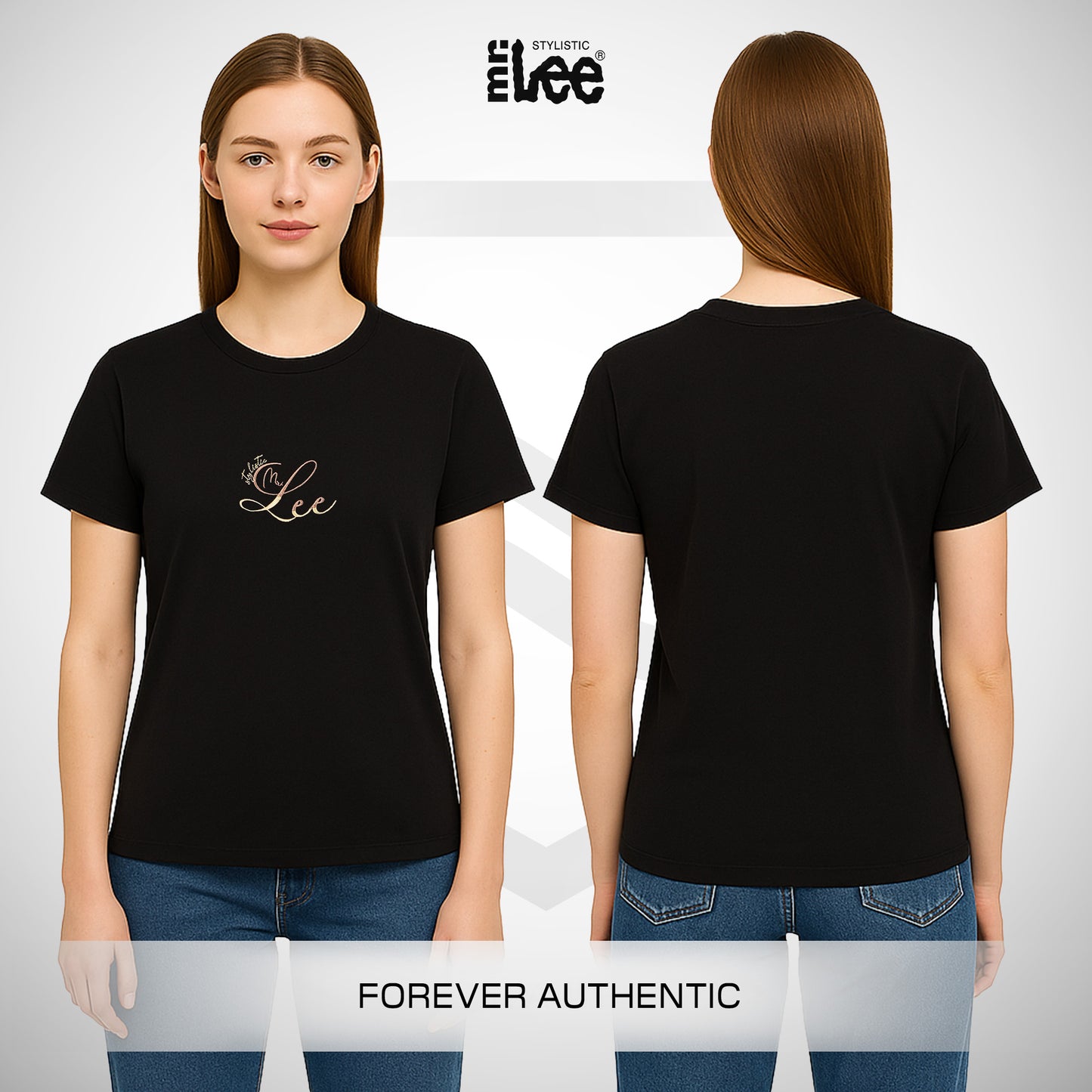 Stylistic Mr. Lee Ladies Basic Tees Boxy Fit 179288-U (Black)