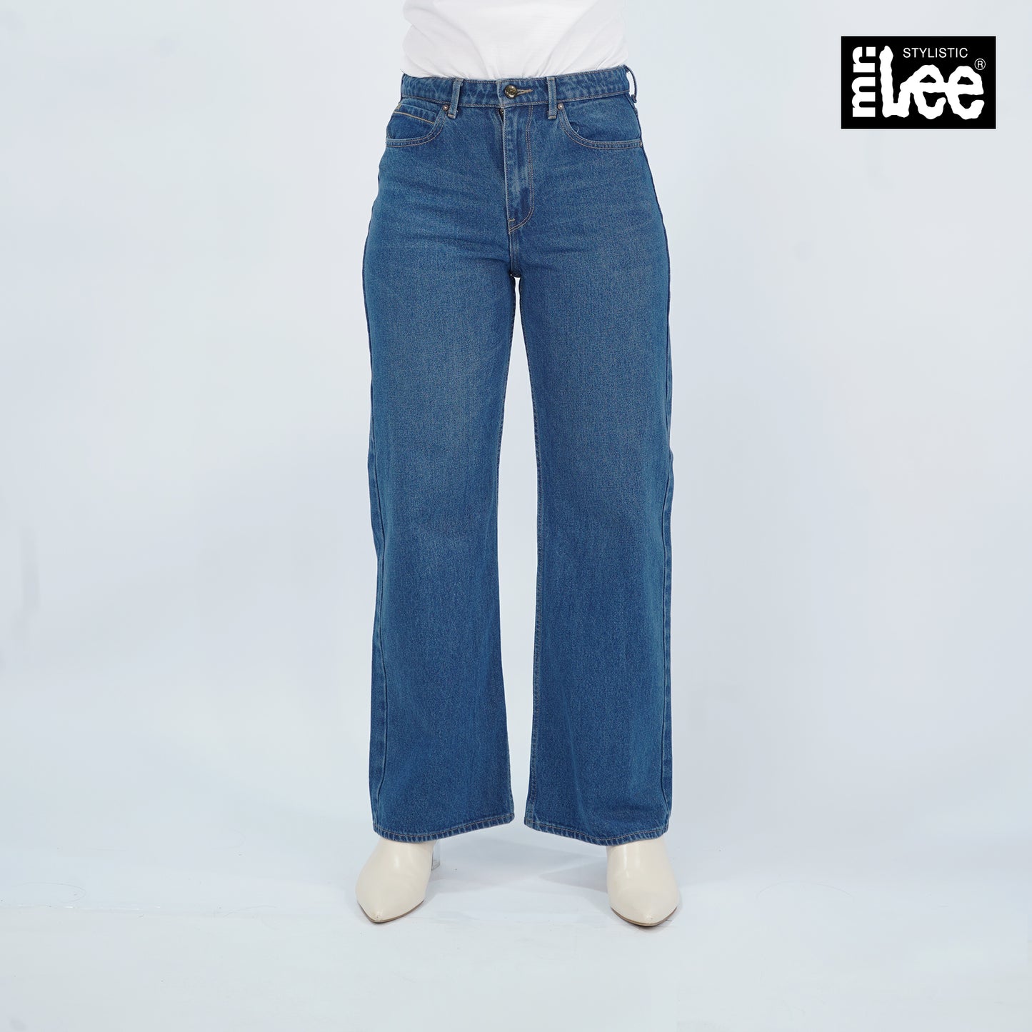 Stylistic Mr. Lee Ladies Basic Denim Pants High Waist 181544 (Medium Shade)