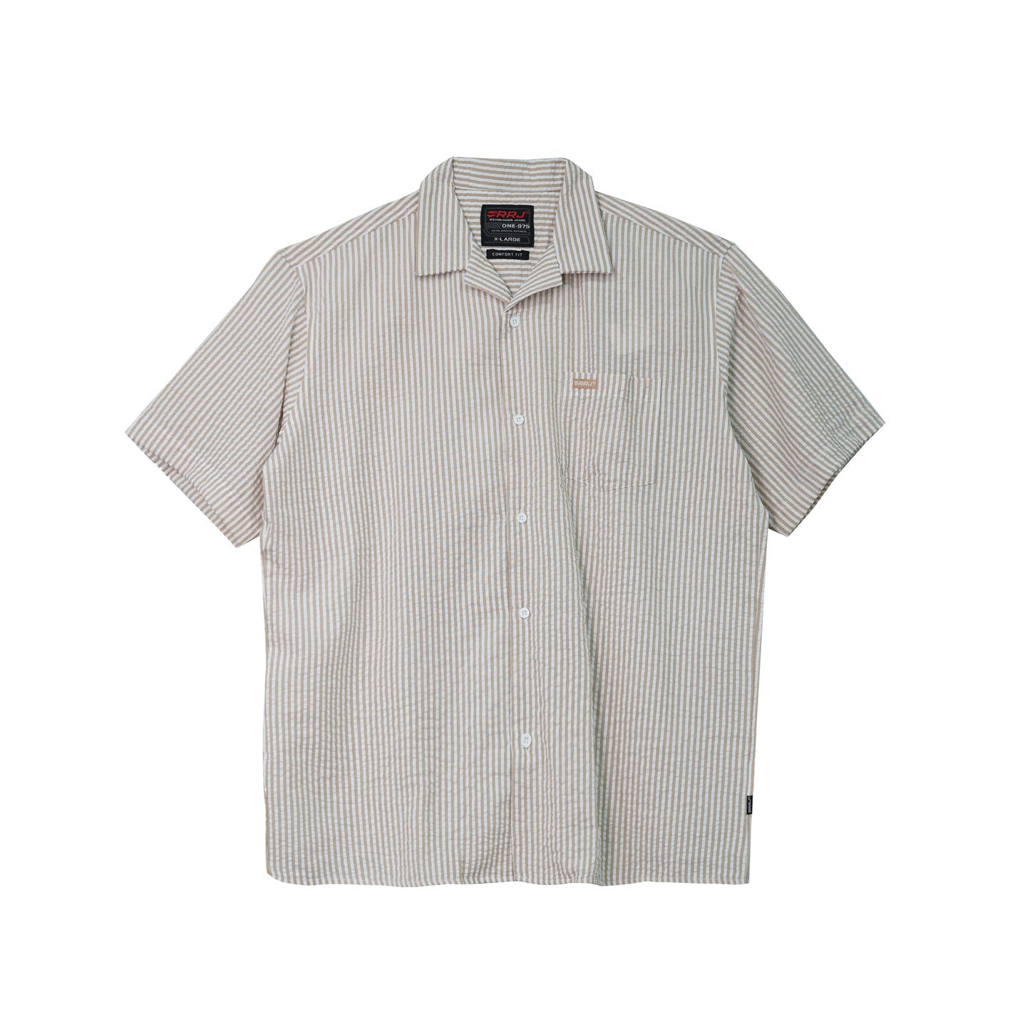 RRJ Men's Basic Woven Shirt Semibody Fitting 169740 (Brown)