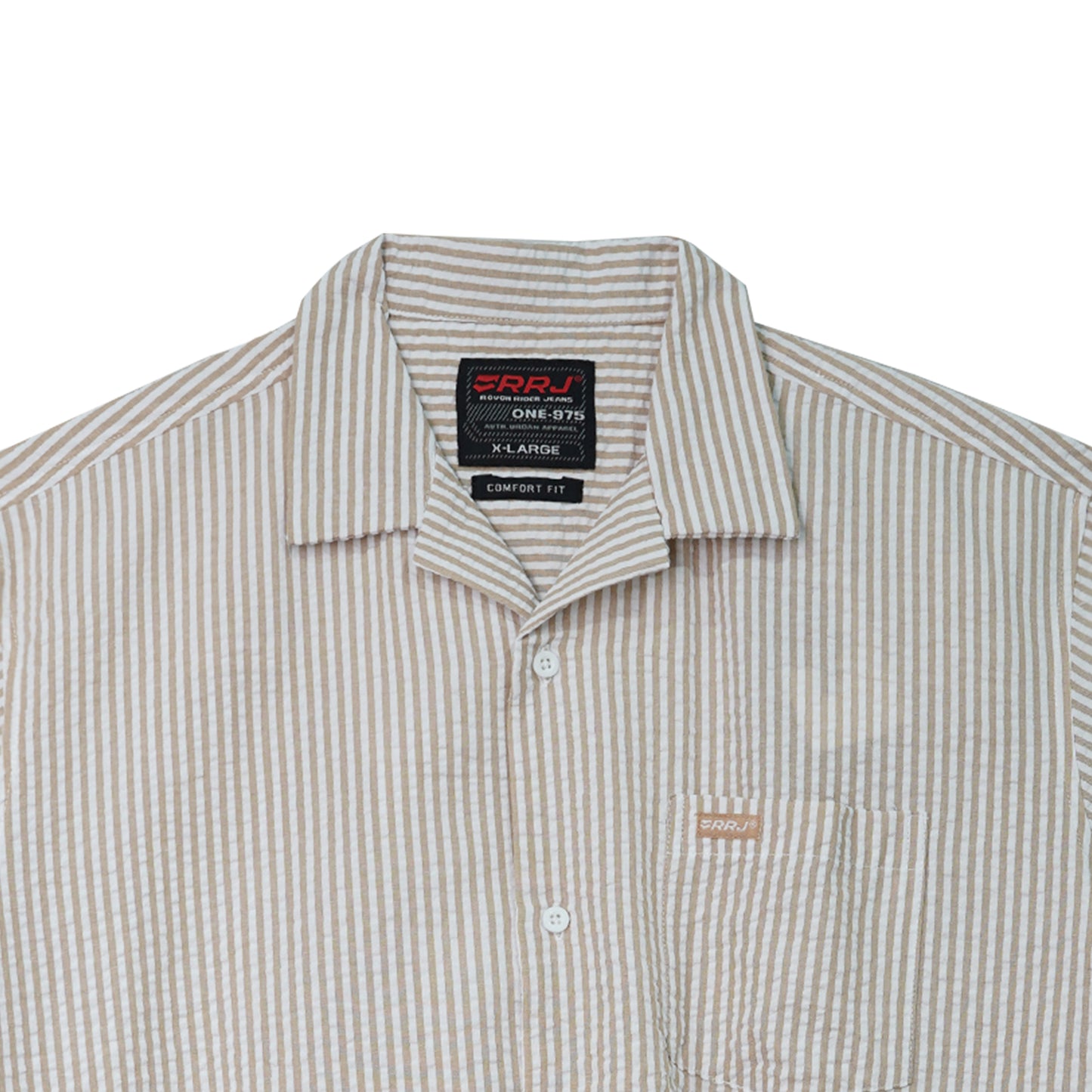 RRJ Men's Basic Woven Shirt Semibody Fitting 169740 (Brown)