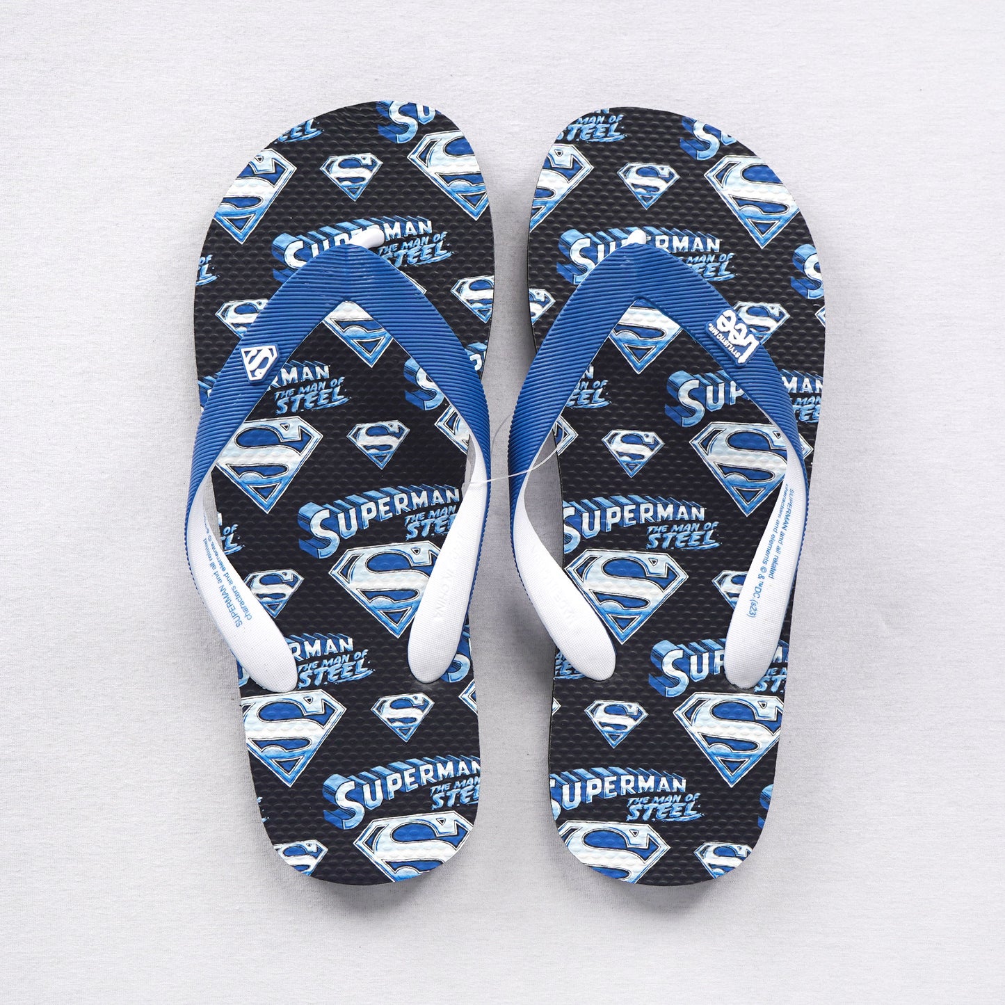 Stylistic Mr. Lee Men's X Justice League Superman Slipper Basic Accessories Slipper Trendy Fashion High Quality Apparel Comfortable Casual Slipper for Men 138126 (Blue-Black)