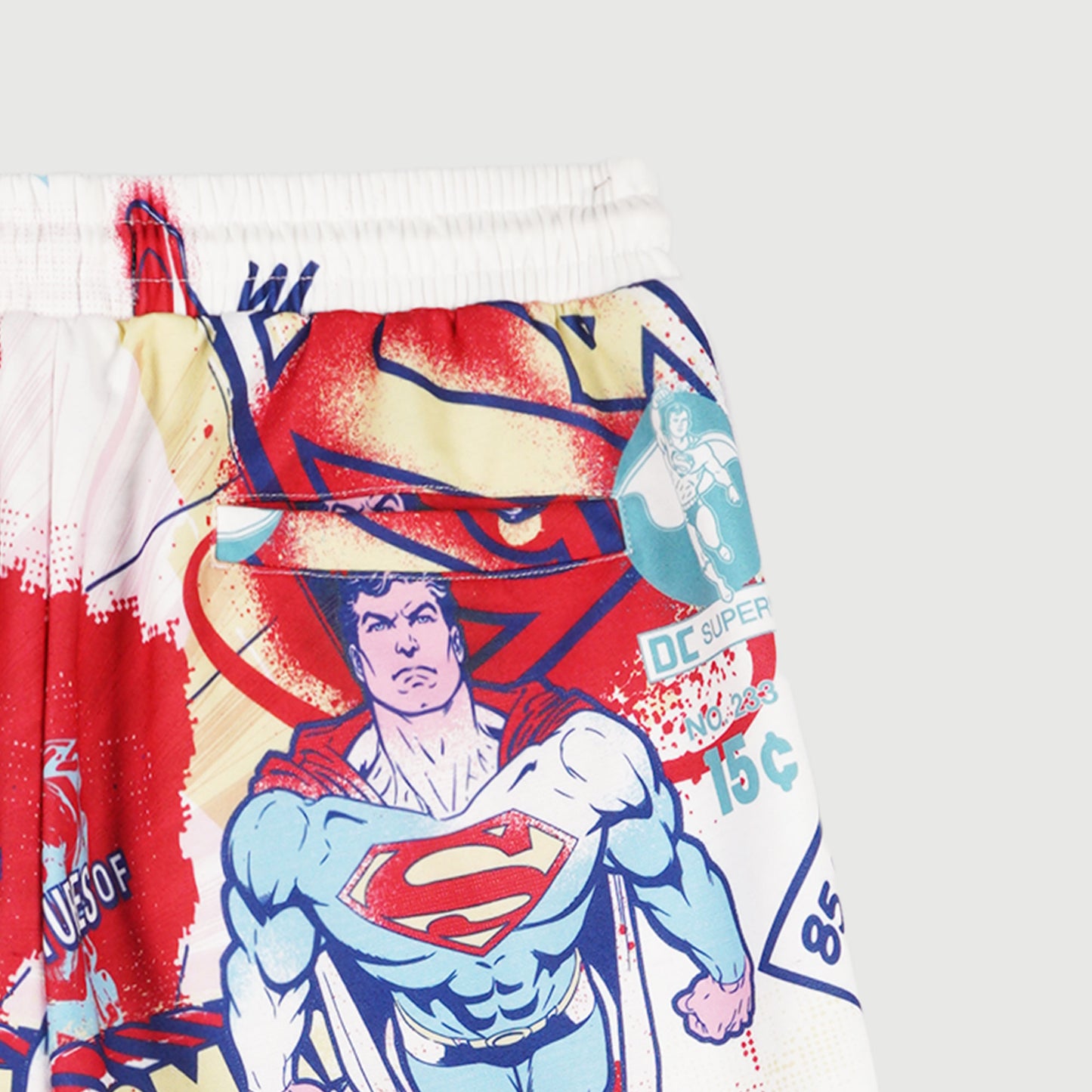 Stylistic Mr. Lee Men's X Justice League Superman All Over Print Basic Non-Denim Jogger Short for Men Trendy Fashion High Quality Apparel Comfortable Casual short for Men 132063 (Red)