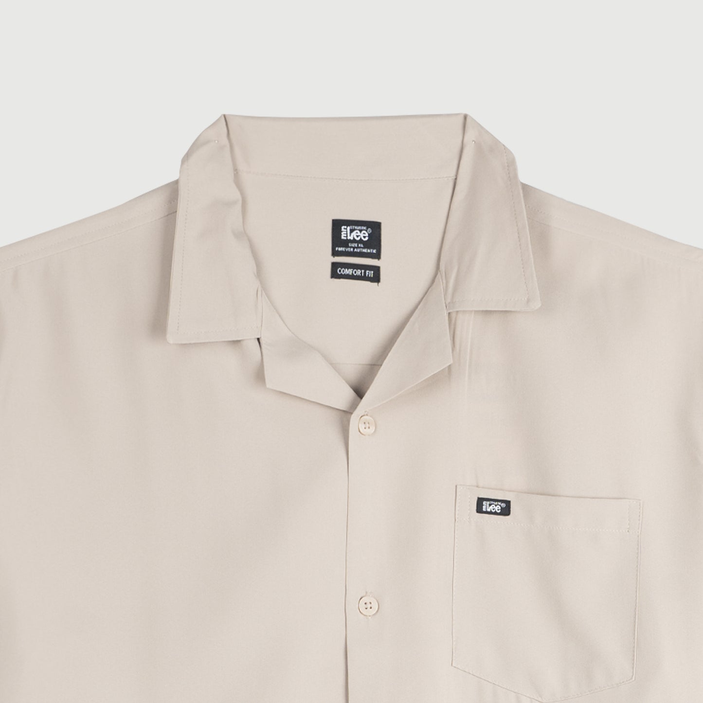 Stylistic Mr. Lee Men's Basic Woven Button Down Shirt for Men Trendy Fashion High Quality Apparel Comfortable Casual Polo for Men Comfort Fit 140120-U (Beige)