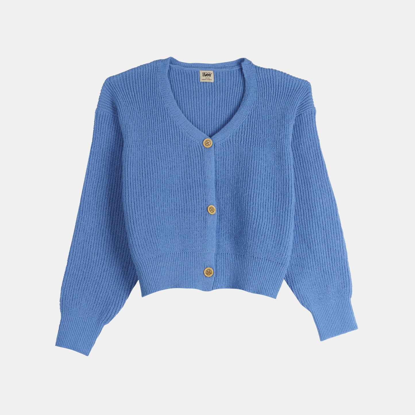 Stylistic Mr. Lee Ladies Basic Button Down Jacket for Women Knitted Fabric Trendy Fashion High Quality Apparel Comfortable Casual Jacket for Women Boxy Fit 116674 (Blue)