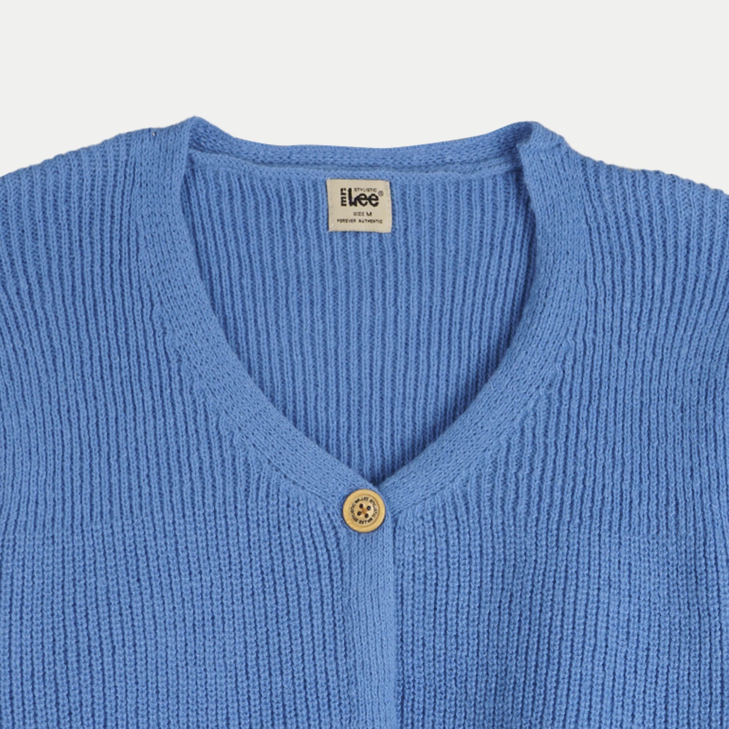 Stylistic Mr. Lee Ladies Basic Button Down Jacket for Women Knitted Fabric Trendy Fashion High Quality Apparel Comfortable Casual Jacket for Women Boxy Fit 116674 (Blue)