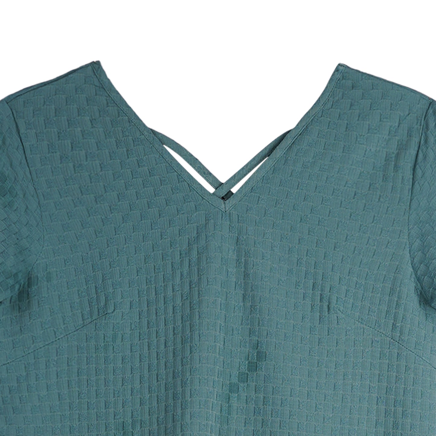 Stylistic Mr. Lee Ladies Basic V-Neck Dress for Women Trendy Fashion High Quality Apparel Comfortable Casual Dress for Women Regular Fit 141713 (Teal)