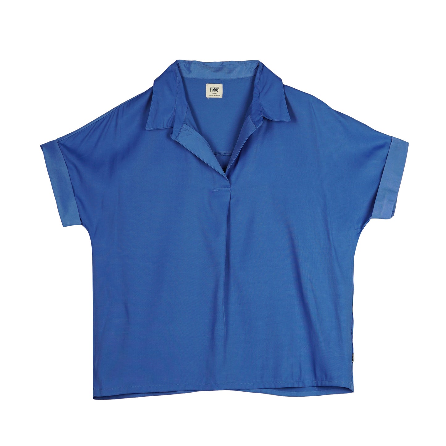 Stylistic Mr. Lee Ladies Basic Woven for Women with Collar Trendy Fashion High Quality Apparel Comfortable Casual Shirt for Women Relaxed Fit 142974 (Blue)