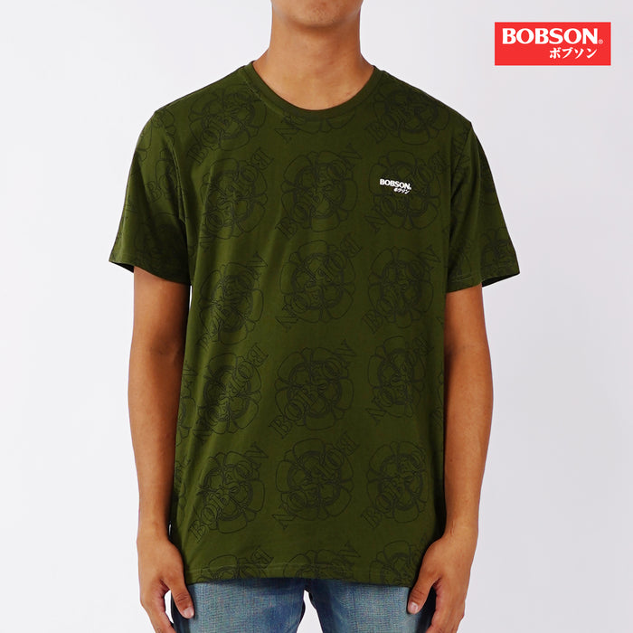 Bobson Japanese Men's Basic Round Neck Tees for Men Trendy Fashion High Quality Apparel Comfortable Casual Top for Men Slim Fit 141816-U (Fatigue)