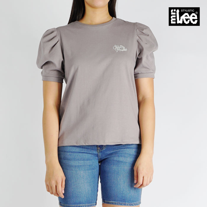 Stylistic Mr. Lee Ladies Basic Tees Round Neck for Women Trendy Fashion High Quality Apparel Comfortable Casual Top for Women Relaxed Fit 144128-U (Gray)
