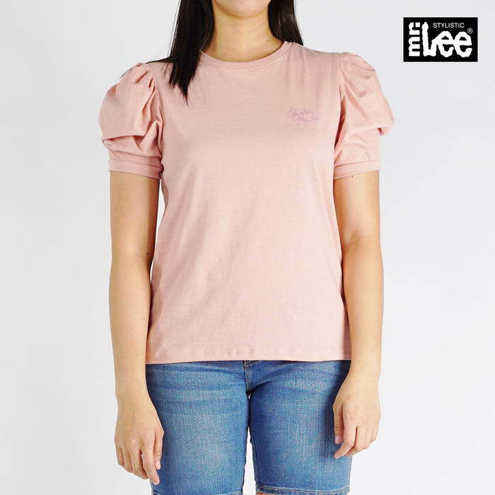 Stylistic Mr. Lee Ladies Basic Tees Round Neck for Women Trendy Fashion High Quality Apparel Comfortable Casual Top for Women Relaxed Fit 144128-U (Pink)