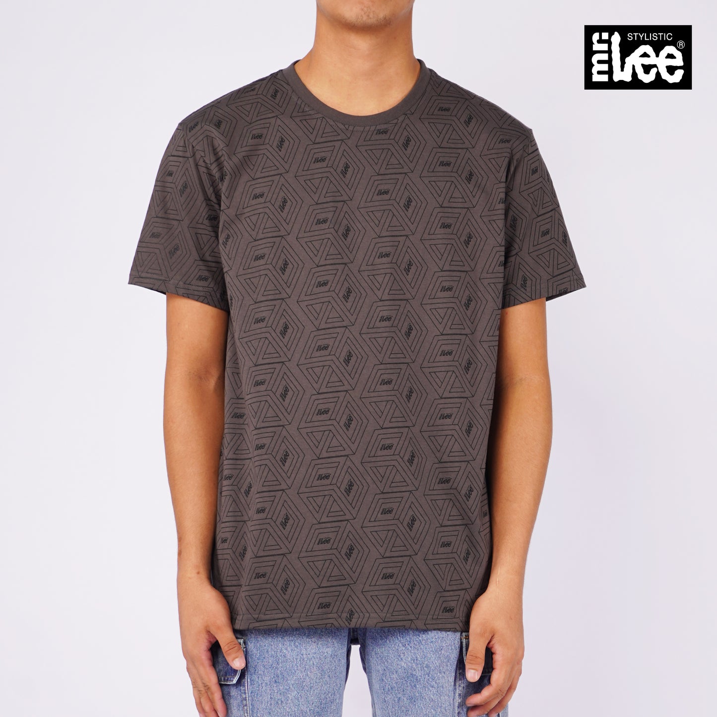 Stylistic Mr. Lee Men's Basic Tees Semi body Fit 151433-U (Charcoal Gray)