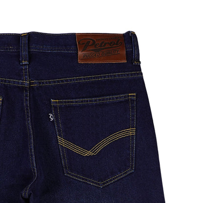 Petrol Men's Basic Denim Pants Mid-Rise Slim Fitting Gray Black with Details 167329-U (Dark Shade)
