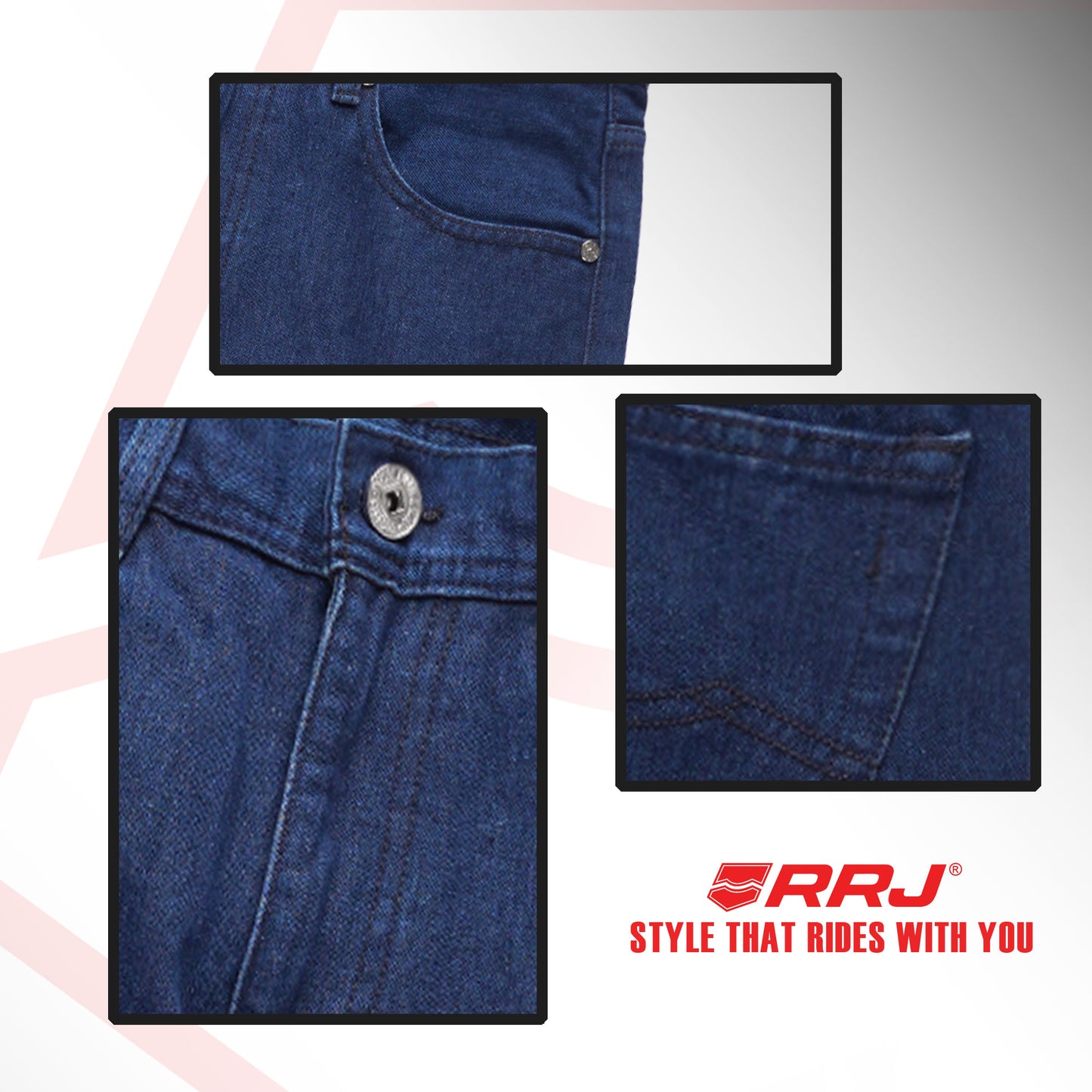 RRJ Men's Basic Denim Slim Straight Mid-Rise Fitting 194021-U (Dark Shade)