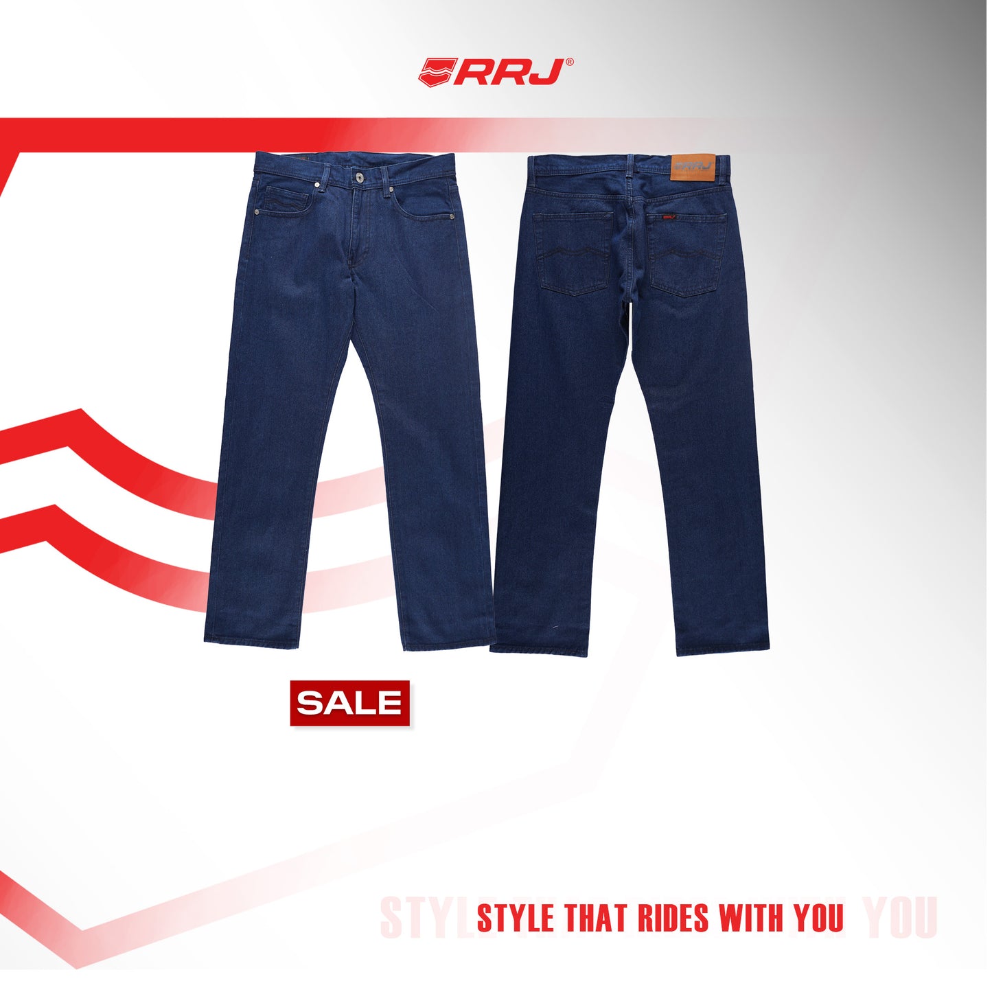 RRJ Men's Basic Denim Slim Straight Mid-Rise Fitting 194021-U (Dark Shade)