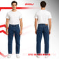 RRJ Men's Basic Denim Pants Relaxed Mid-Waist Fitting 194067-U (Medium Shade)