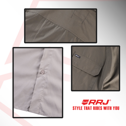 RRJ Men's Basic Woven Shirt Oversized Fitting 201688 (Taupe)