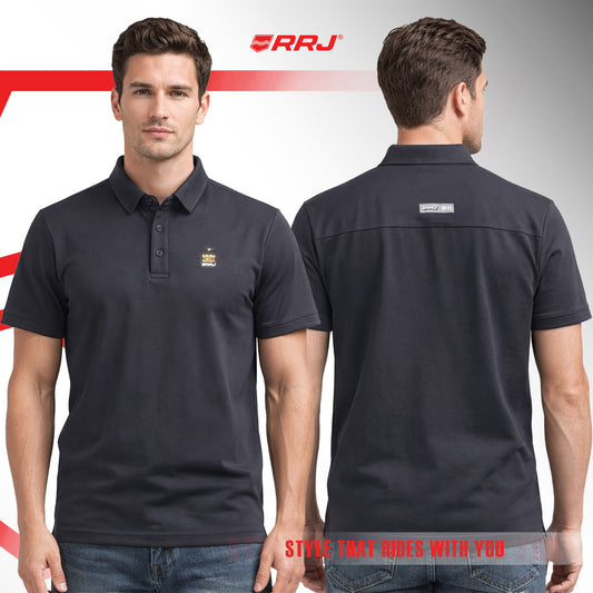 RRJ Men's Basic Collared Shirt Comfort Fitting 197008 (Black)