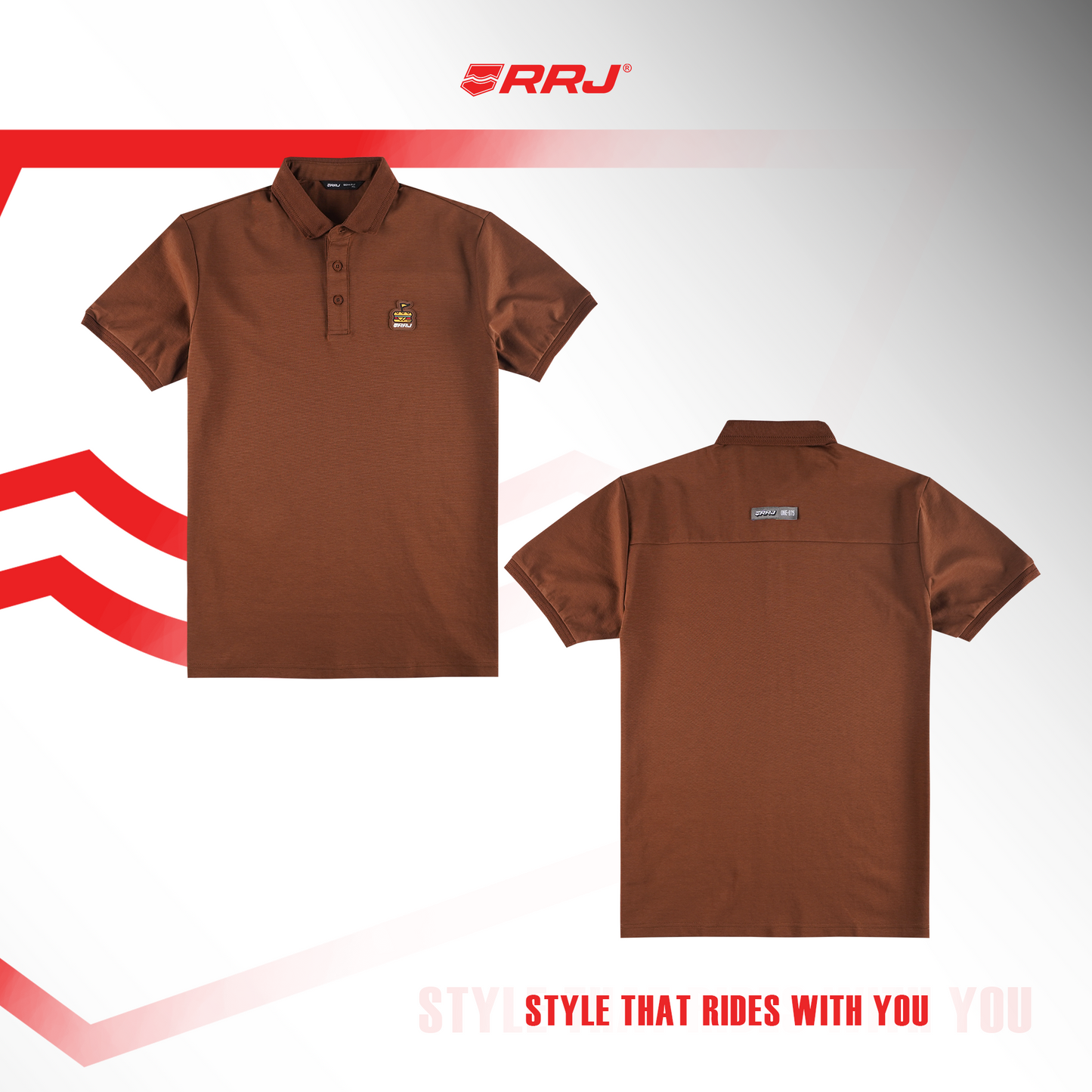 RRJ Men's Basic Collared Shirt Comfort Fitting 197008 (Brown)