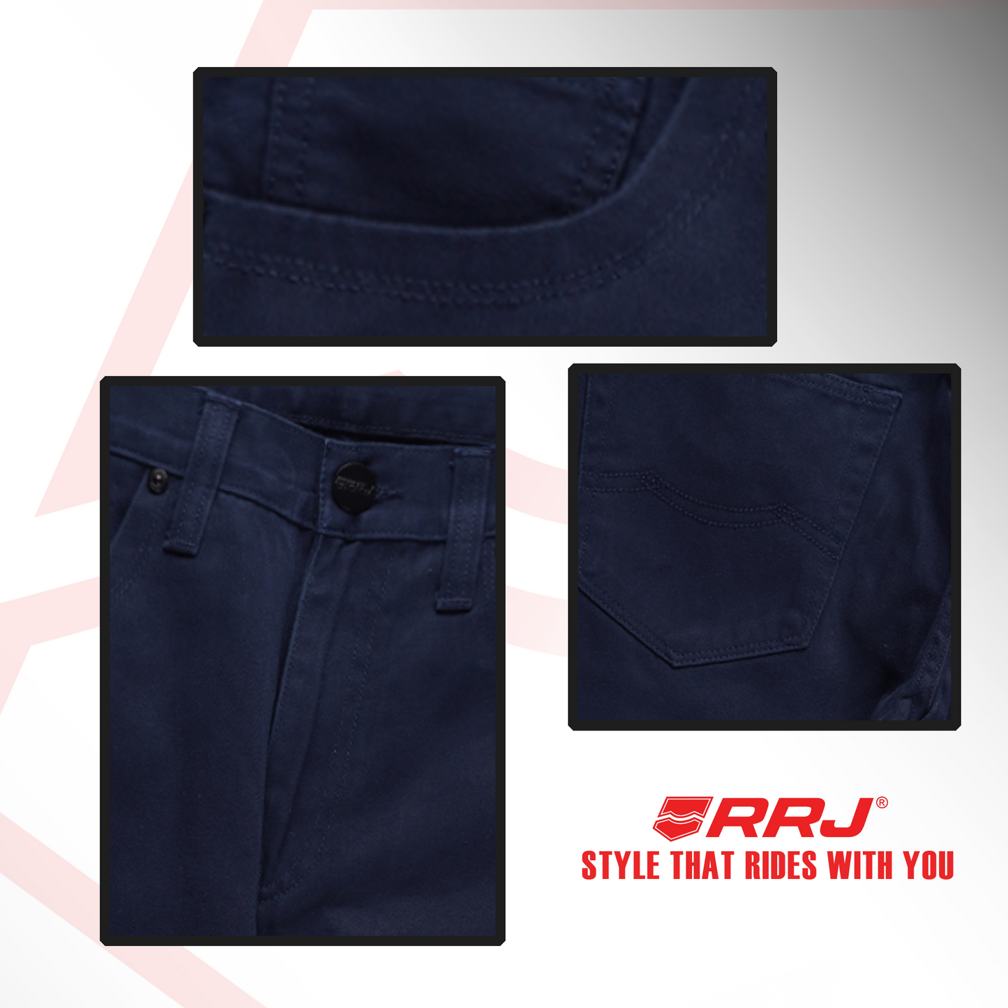 RRJ Men's Basic Denim Pants Skinny Mid-Waist Fitting 189688 (Black Iris)