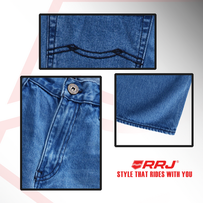 RRJ Men's Basic Denim Pants Slim Straight Mid-Waist Fitting 193783 (Light Shade)