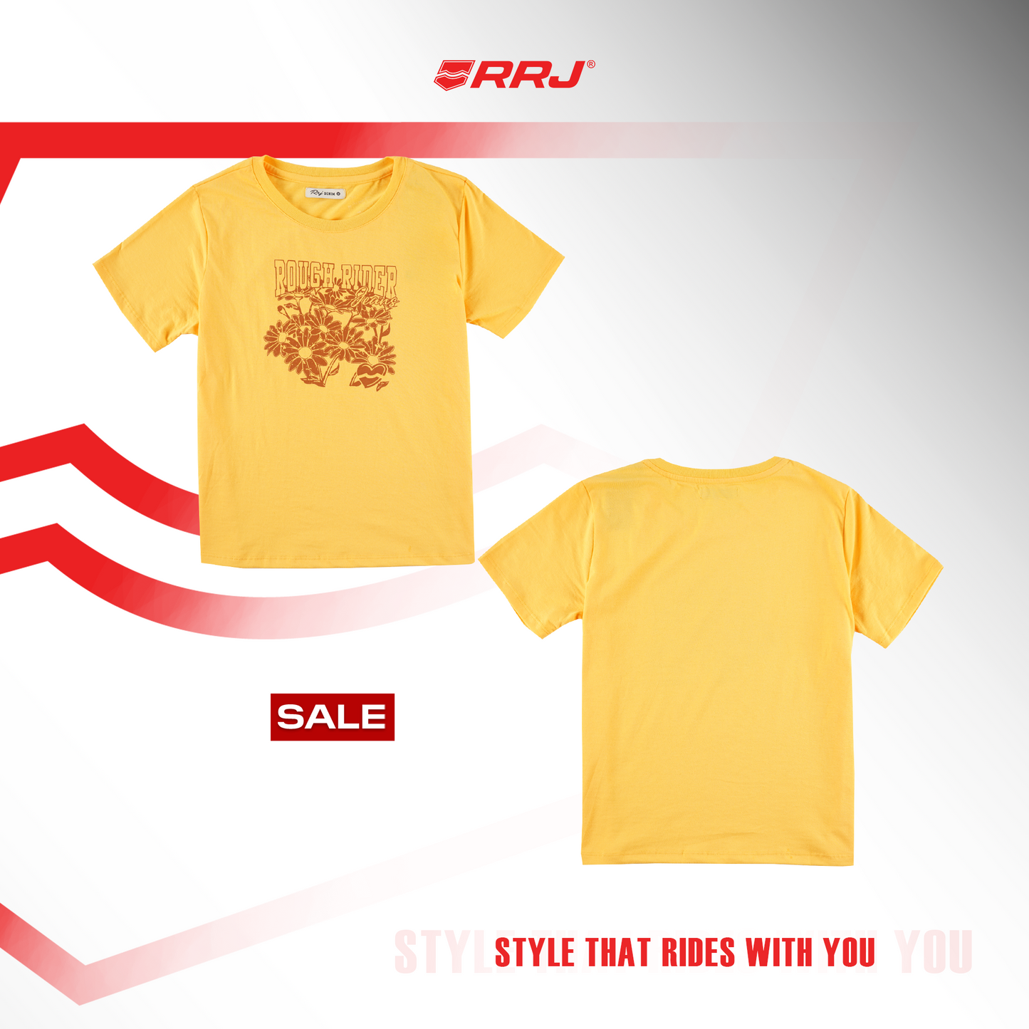 RRJ Ladies Basic Tees Boxy Fitting 193164-U (Yellow)