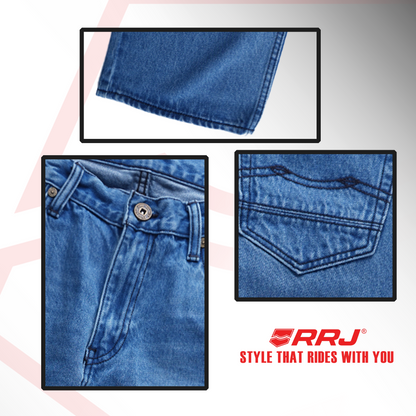 RRJ Men's Basic Denim Pants Regular Mid-Waist Fitting 195349 (Light Shade)
