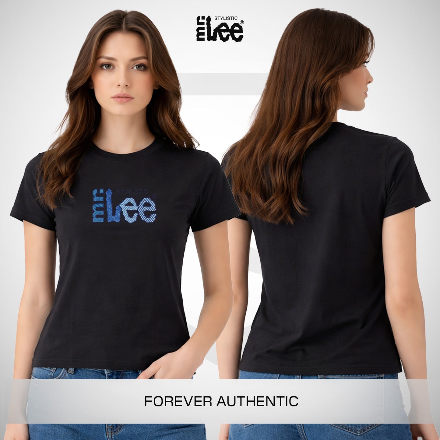 Stylistic Mr. Lee Ladies Basic Tees Regular Fit 139612 (Black)