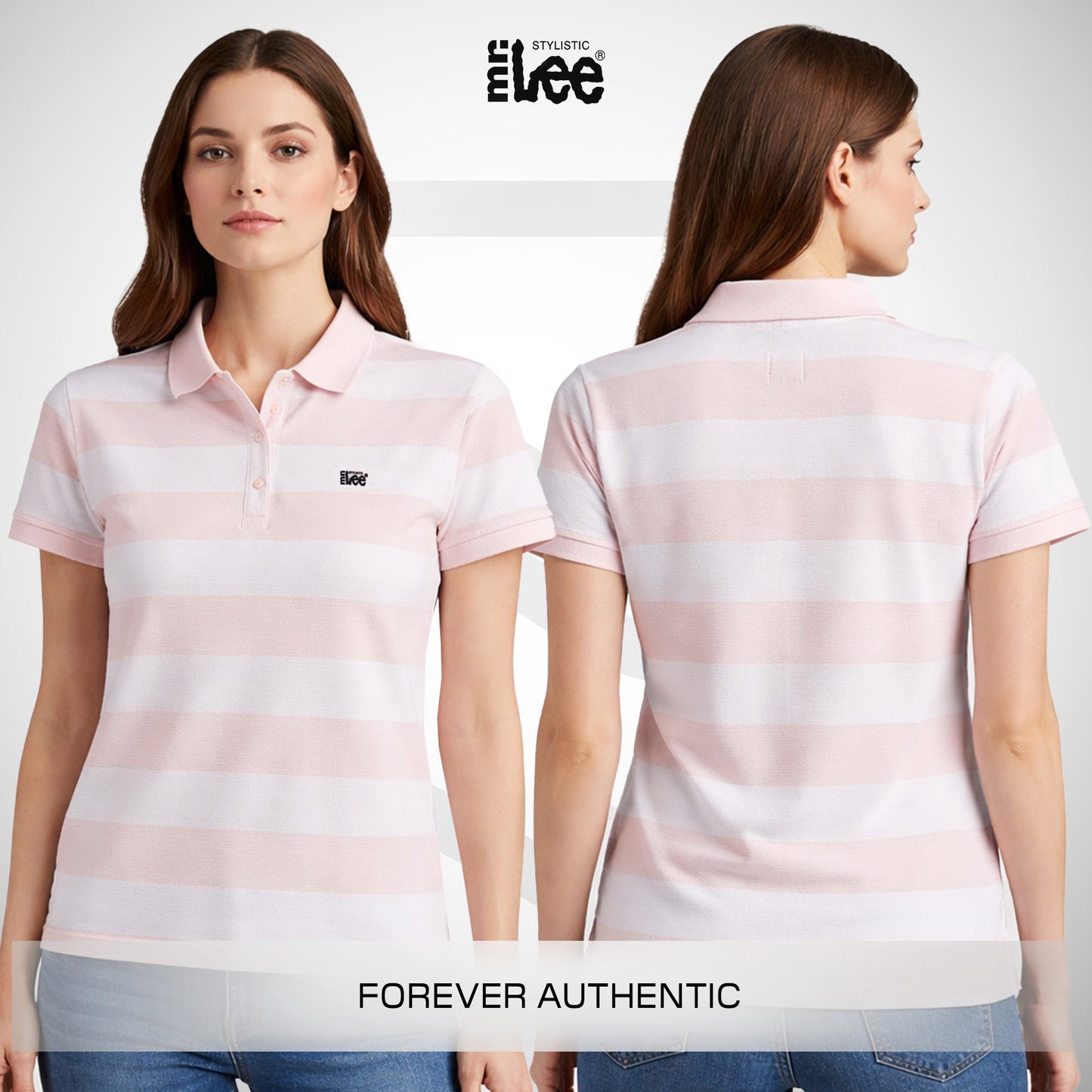 Stylistic Mr. Lee Ladies Basic Collared Shirt Regular Fit 112177 (Pink)