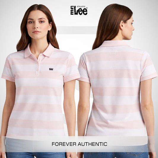 Stylistic Mr. Lee Ladies Basic Collared Shirt Regular Fit 112177 (Pink)