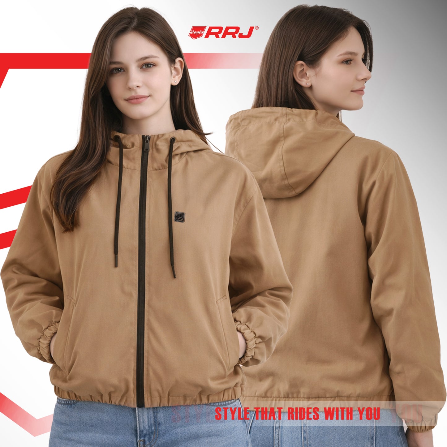 RRJ Ladies Basic Jacket Loose Fitting 204857 (Khaki)