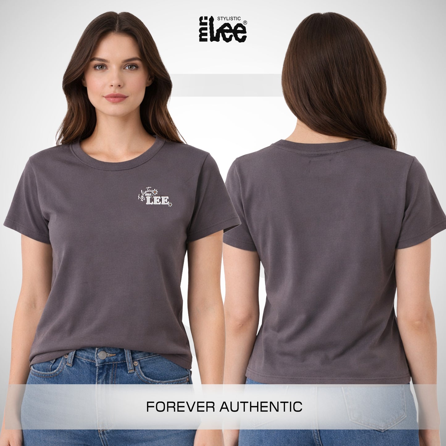 Stylistic Mr. Lee Ladies Basic Tees Boxy Fit 181375-U (Gray)