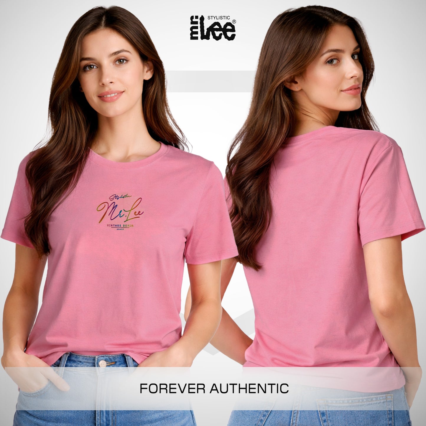 Stylistic Mr. Lee Ladies Basic Tees Regular Fit 134745 (Pink)