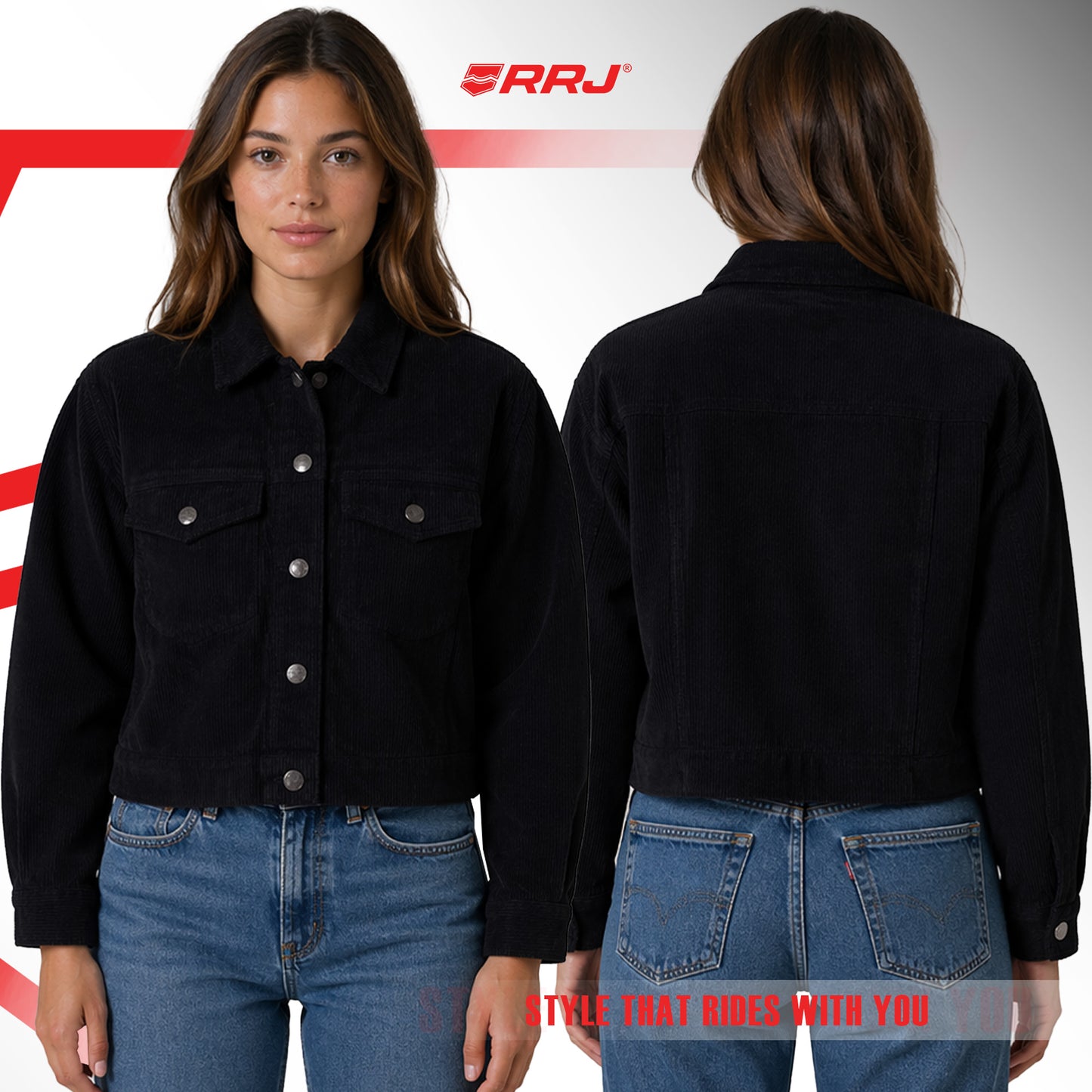 RRJ Ladies Basic Jacket Regular Fitting 188020 (Black)