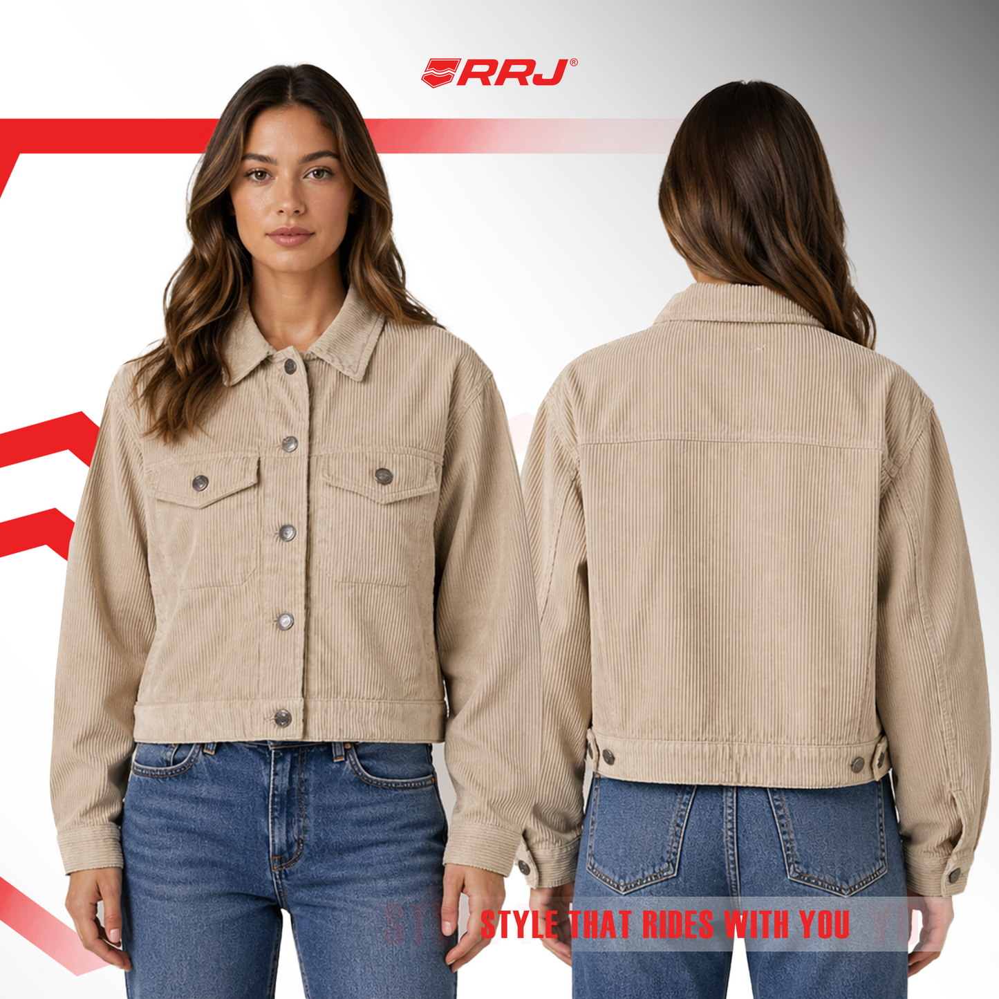 RRJ Ladies Basic Jacket Regular Fitting 188020 (Khaki)