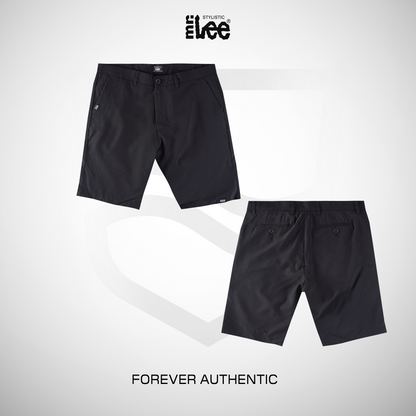 Stylistic Mr. Lee Men's Basic Non-Denim Tapered Short Mid Waist 194673 (Black)
