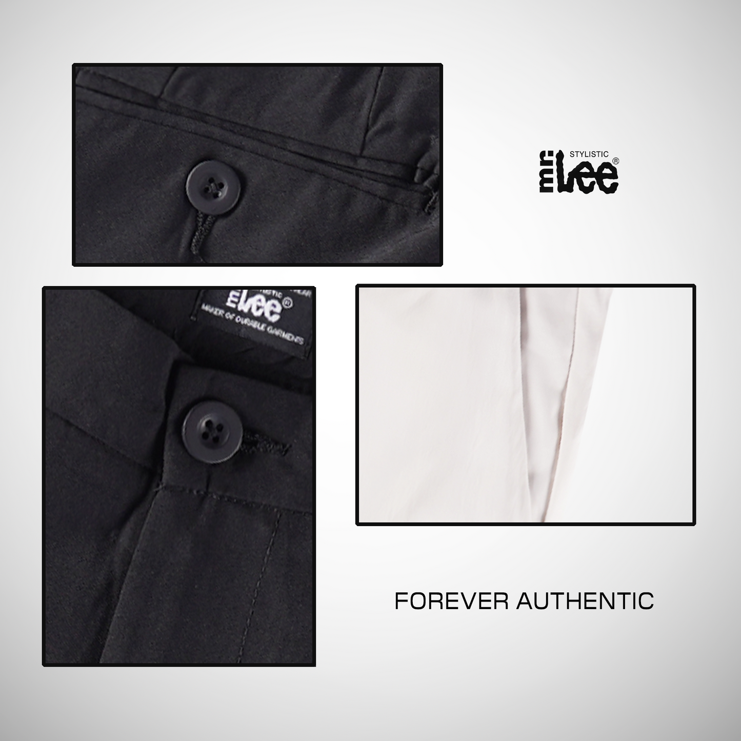 Stylistic Mr. Lee Men's Basic Non-Denim Tapered Short Mid Waist 194673 (Cream)