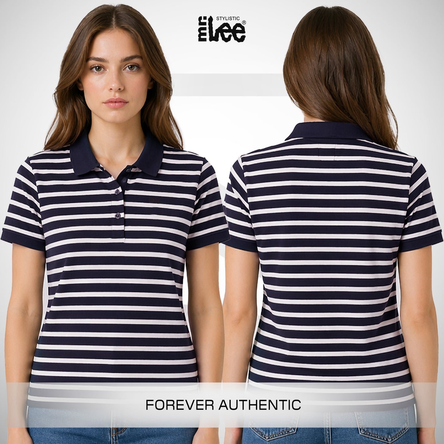 Stylistic Mr. Lee Ladies Basic Collared Shirt Regular Fit 112074 (Navy)