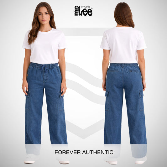 Stylistic Mr. Lee Ladies Basic Denim Pants Cargo Jeans 202258 (Medium Shade)