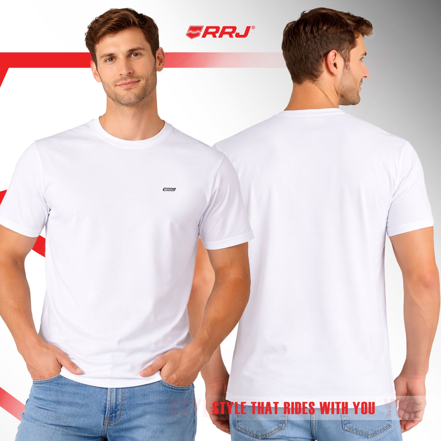 RRJ Men's Basic Tees Semibody Fitting 197556 (White)