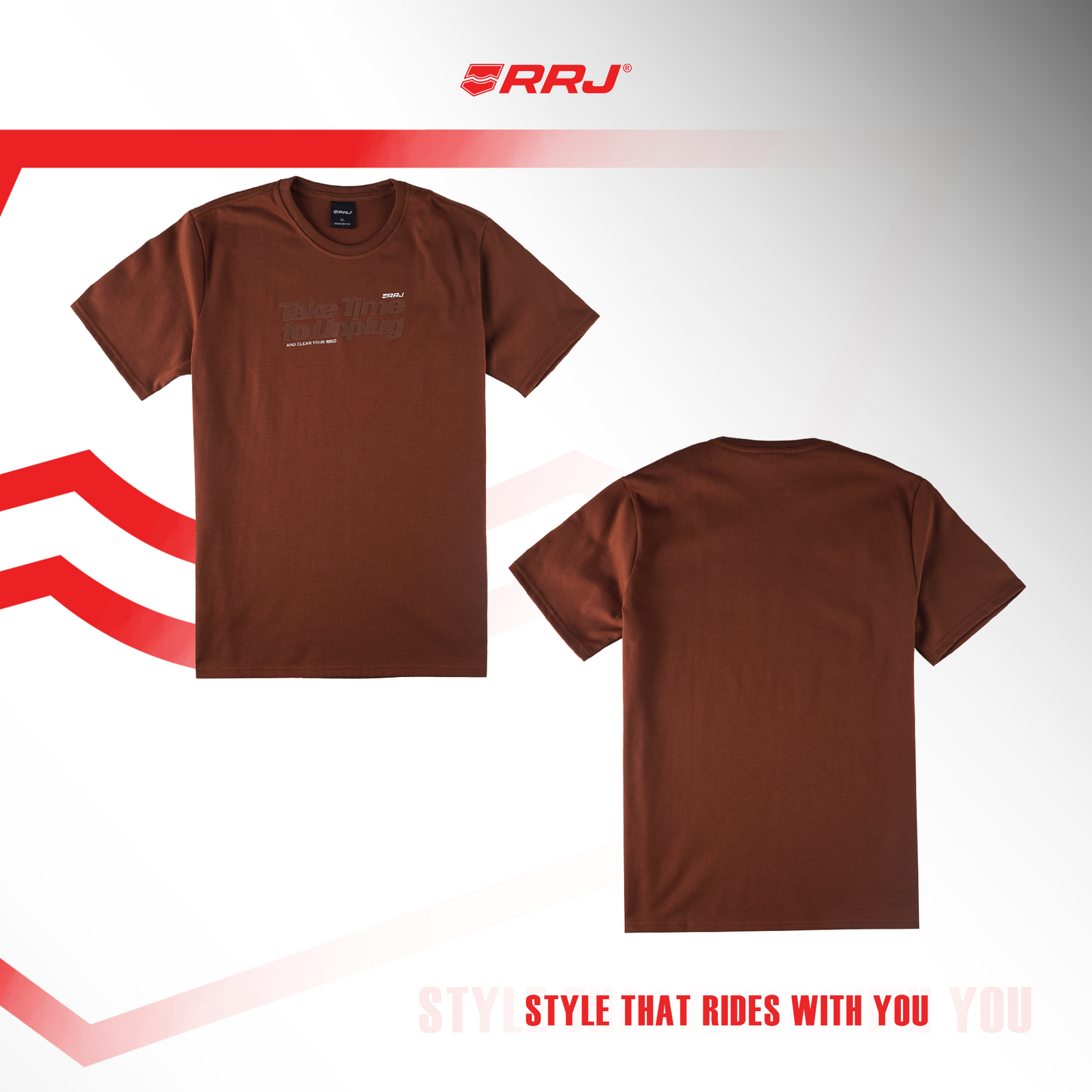 RRJ Men's Basic Tees Comfort Fitting 197606 (Brown)