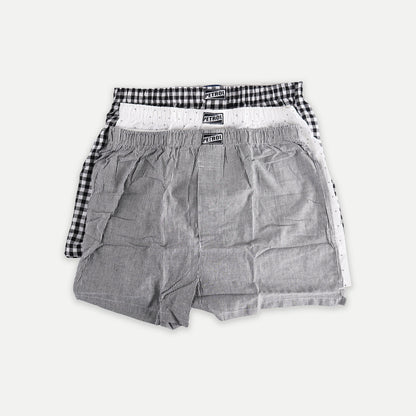 Petrol Men's Basic Accessories 3in1 Innerwear Cotton Fabric 3pcs Set Assorted 100% Premium Cotton Woven Boxer short for Men 114730 (Assorted)