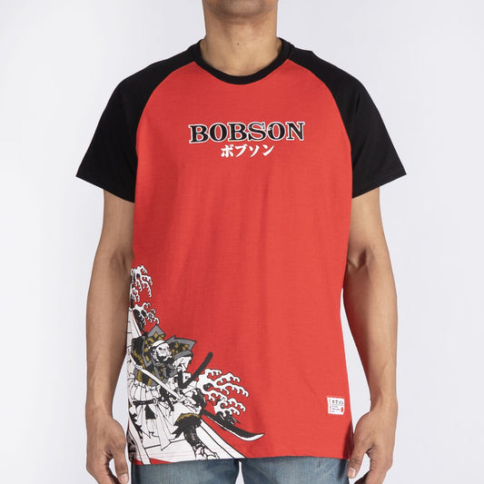 Bobson Japanese Men's Basic Basic Round Neck T shirt for Men Trendy Fashion High Quality Apparel Comfortable Casual Tees Comfort Fit 125872 (Tango Red)