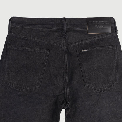 Bobson Japanese Men's Basic Denim Tapered Short Trendy Fashion High Quality Apparel Comfortable Casual short Mid Waist 150792 (Black)