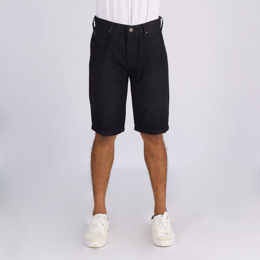Bobson Japanese Men's Basic Denim Tapered Short Trendy Fashion High Quality Apparel Comfortable Casual short Mid Waist 150792 (Black)