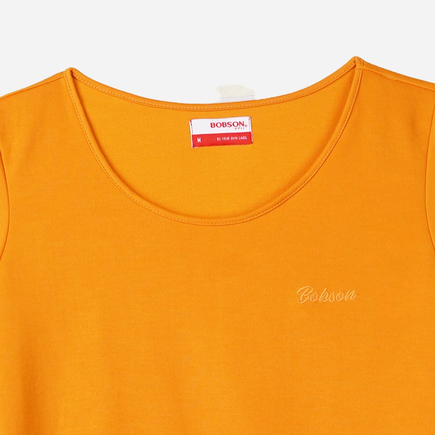 Bobson Ladies Basic Round Neck Tees for Women Trendy Fashion High Quality Apparel Comfortable Casual Blouse for Women Boxy Fit 141870-U (Yellow Gold)