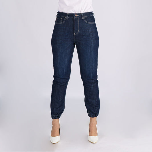 Bobson Ladies Basic Denim Boyfriend Jeans for Women Trendy Fashion High Quality Apparel Comfortable Casual Jogger Pants for Women 147477 (Dark Shade)