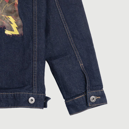 Petrol The Flash Men's Basic Denim Jacket  With Back Print Graphic Design  Regular Fitting Trendy Fashion High Quality Apparel Comfortable Casual Jacket for Men 147274 (Dark Wash)