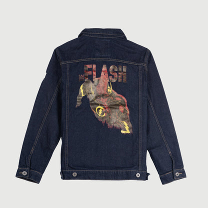 Petrol The Flash Men's Basic Denim Jacket  With Back Print Graphic Design  Regular Fitting Trendy Fashion High Quality Apparel Comfortable Casual Jacket for Men 147274 (Dark Wash)